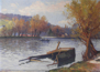 Narcisse Guilbert (1878-1942)<br><em>Oil basin old sunk barge</em><br>Oil on canvas signed lower left<br>54 x 73 cm<br> Private collection / Marc-Henri Tellier</div>